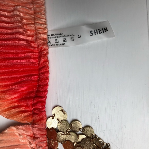 NEW SHEIN Neon Fiery Sunset Cheeky Triangle Bikini Set Size Medium - Picture 7 of 10